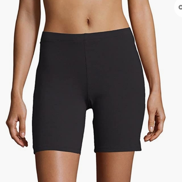 Hanes Shorts Hanes Womens Stretch Jersey Bike Short In Black Size M